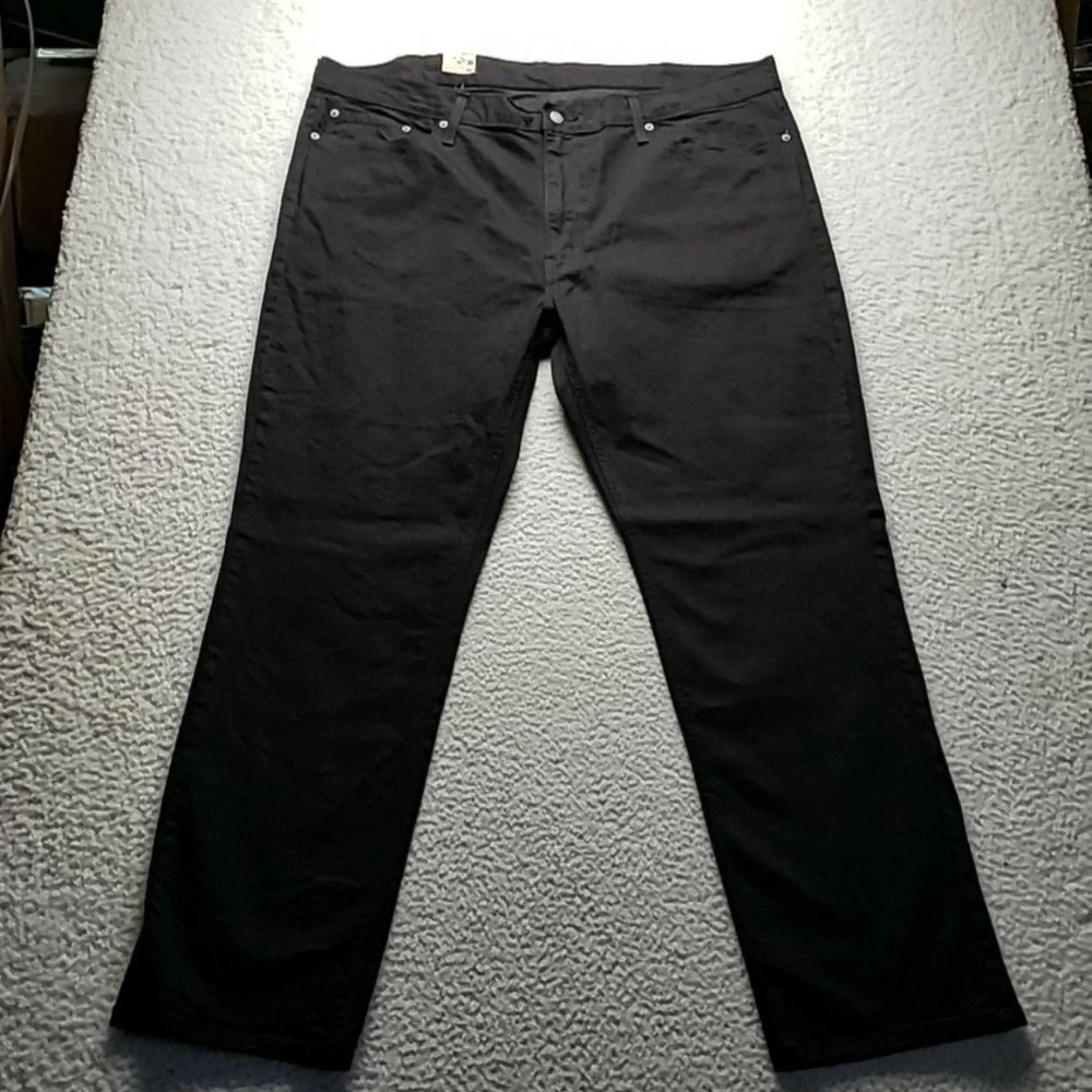 Levis 541 Jeans Mens 46x34 Black Athletic Tapered Stretch Denim Pants Dark Wash